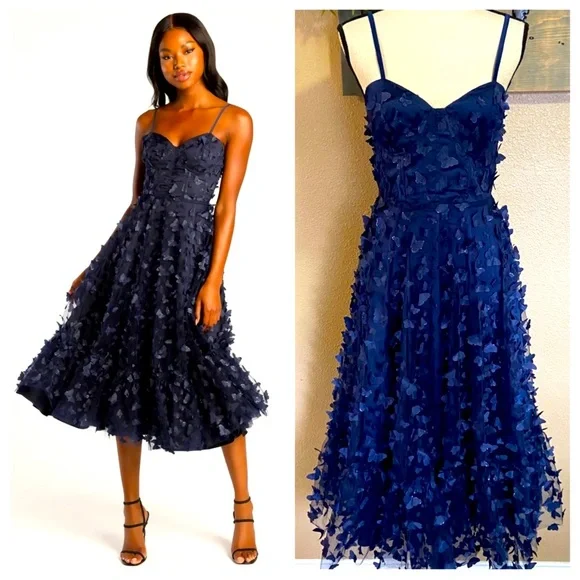 Lulus | Dresses | New Lulus Time To Fly Butterfly Lace Up Midi Dress |  Poshmark